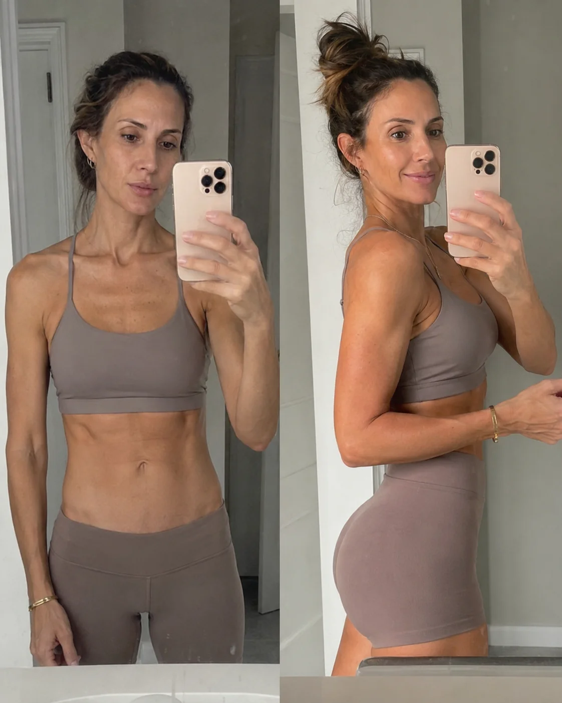 Before and after: same woman, shape rebuilt over 3 months on JUICi
