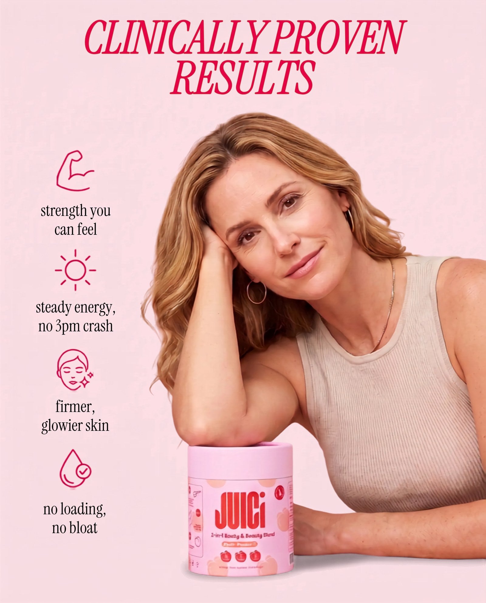 Clinically proven results — strength, steady energy, glowier skin, no bloat.